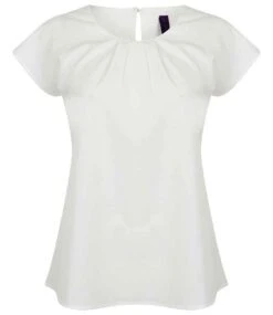 Henbury Ladies Pleat Front Short Sleeve Blouse 7 Henbury Ladies Pleat Front Short Sleeve Blouse -XAMAX 00830ef39c94c25238ccae479d7864e2f4630cd65b56881f57d3e32d1b72c826