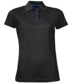 SOL's Ladies Performer Piqué Polo Shirt 23 SOL's Ladies Performer Piqué Polo Shirt -XAMAX 01179 blk front