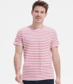 SOL's Miles Striped T Shirt -XAMAX 01398 wh rd model 1 hero