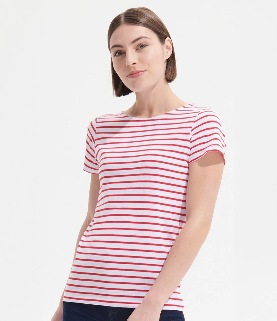 SOL's Ladies Miles Striped T Shirt 6 SOL's Ladies Miles Striped T Shirt - Image 4