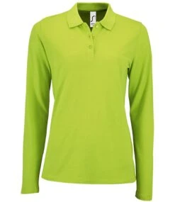 SOL's Ladies Perfect Long Sleeve Piqué Polo Shirt -XAMAX 02083 apl front