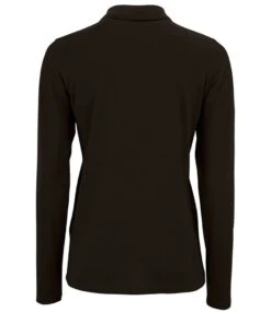 SOL's Ladies Perfect Long Sleeve Piqué Polo Shirt -XAMAX 02083 blk back