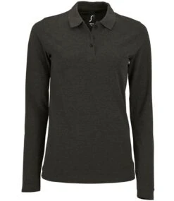 SOL's Ladies Perfect Long Sleeve Piqué Polo Shirt -XAMAX 02083 chm front