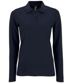SOL's Ladies Perfect Long Sleeve Piqué Polo Shirt -XAMAX 02083 fna front
