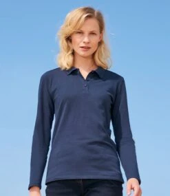 SOL's Ladies Perfect Long Sleeve Piqué Polo Shirt -XAMAX 02083 fna model 1 hero