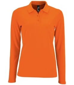 SOL's Ladies Perfect Long Sleeve Piqué Polo Shirt -XAMAX 02083 ora front