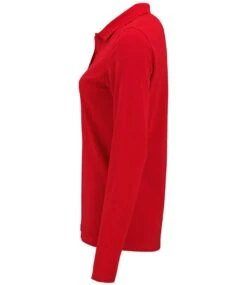 SOL's Ladies Perfect Long Sleeve Piqué Polo Shirt -XAMAX 02083 red left