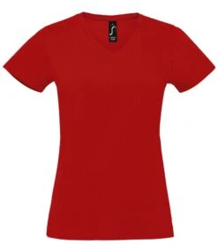 SOL's Ladies Imperial V Neck T Shirt -XAMAX 02941 red front