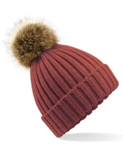 Beechfield Faux Fur Pom Pom Chunky Beanie -XAMAX 03369cbd8756dab19d1febb58d62a06c8a832e49e4d6100697ea573f99d907f8