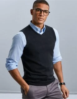 Russell Collection V-Neck Sleeveless Knitted Pullover -XAMAX 08768e5ae12e22ac0a59c5b04154050e3e318d0d43490024b2f7d0e251eddc09