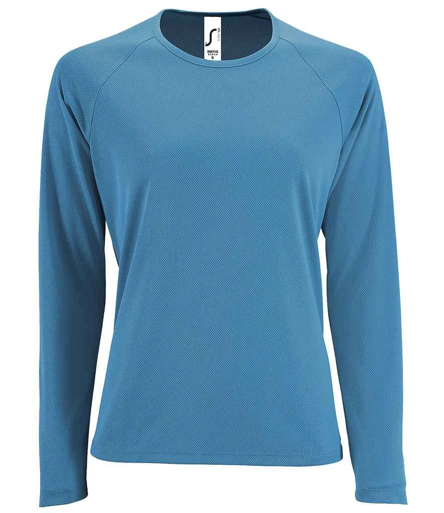 SOL'S Sols Ladies Sporty Long Sleeve Performance T Shirt 8 SOL'S Sols Ladies Sporty Long Sleeve Performance T Shirt - Image 6
