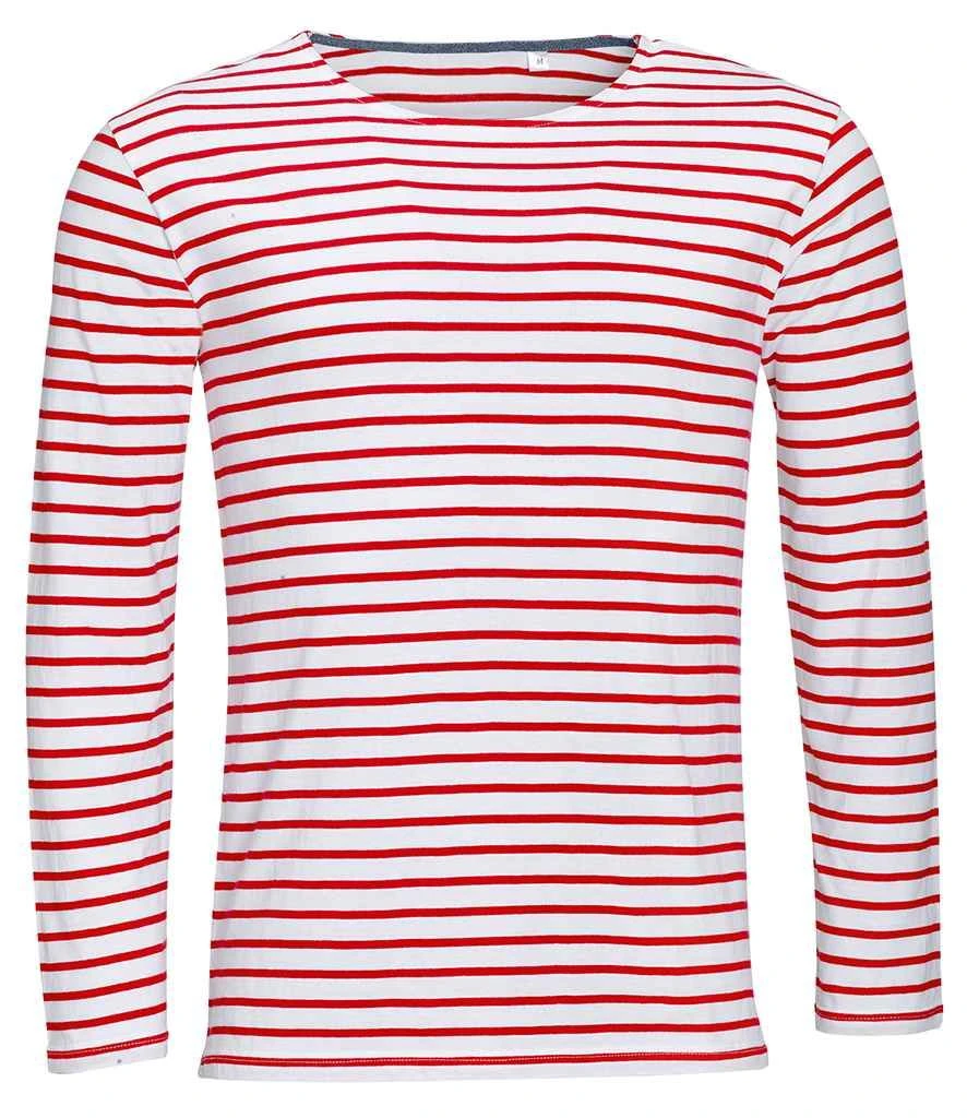 SOL'S Sols Marine Long Sleeve Striped T Shirt 5 SOL'S Sols Marine Long Sleeve Striped T Shirt - Image 3