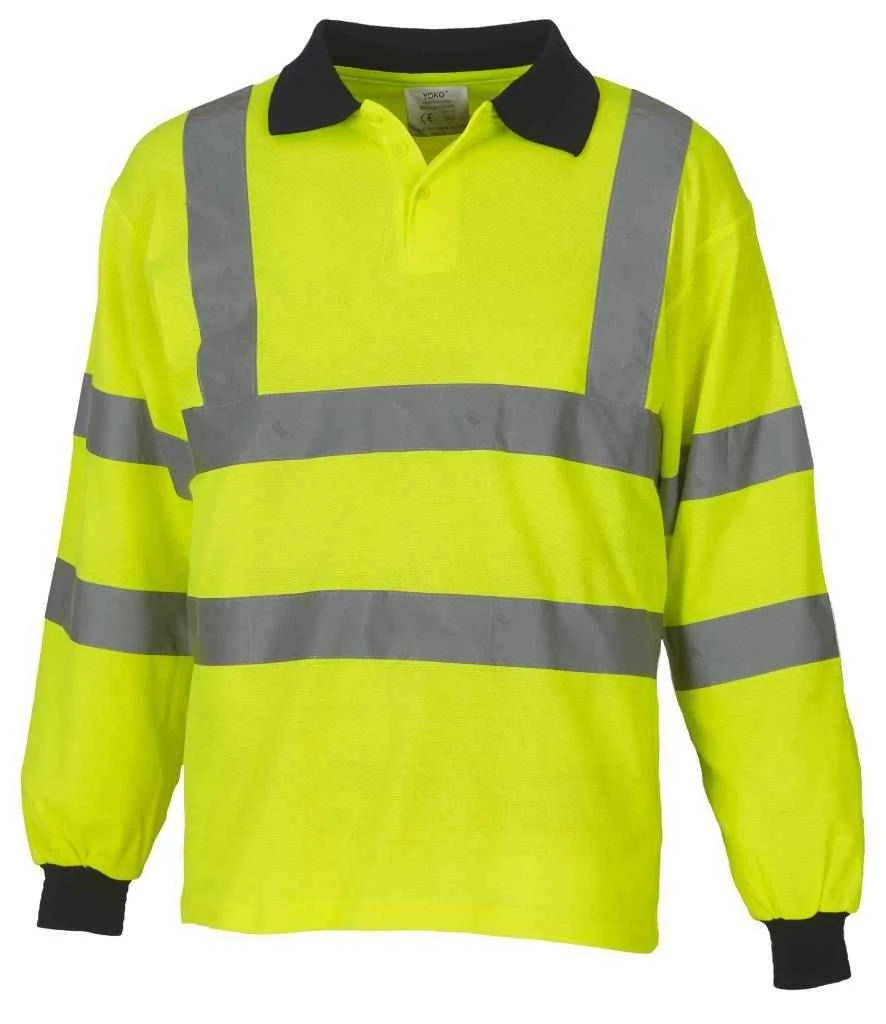 Yoko Hi Vis Long Sleeve Polo Shirt 4 Yoko Hi Vis Long Sleeve Polo Shirt - Image 2
