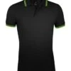 SOL's Pasadena Tipped Cotton Piqué Polo Shirt -XAMAX 10577 bk 2flm front