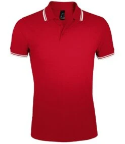 SOL's Pasadena Tipped Cotton Piqué Polo Shirt -XAMAX 10577 rd 2fwh front