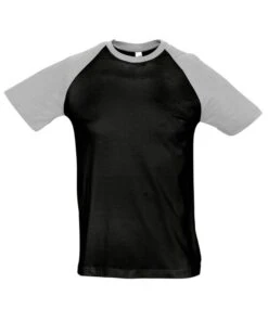 SOL's Funky Contrast Baseball T Shirt -XAMAX 11190 bk 2fgy front