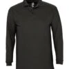 SOL's Winter Ii Long Sleeve Cotton Piqué Polo Shirt 1 SOL's Winter Ii Long Sleeve Cotton Piqué Polo Shirt -XAMAX 11353 blk front