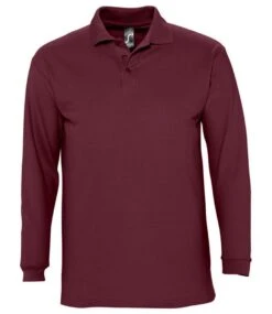 SOL's Winter Ii Long Sleeve Cotton Piqué Polo Shirt -XAMAX 11353 bur front