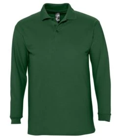SOL's Winter Ii Long Sleeve Cotton Piqué Polo Shirt -XAMAX 11353 grn front