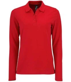 SOL'S Sols Ladies Perfect Long Sleeve Piqué Polo Shirt -XAMAX 119755e664102bc0bcfa26f7ef3ed929522d63bda1fbdd96fe26843a6a7392b5