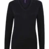 Henbury Ladies Lightweight Cotton Acrylic V Neck Sweater -XAMAX 1267869f94597b1f29c76ceb6b36056a7fbf76827f5637ac7948c394a9b94a1d