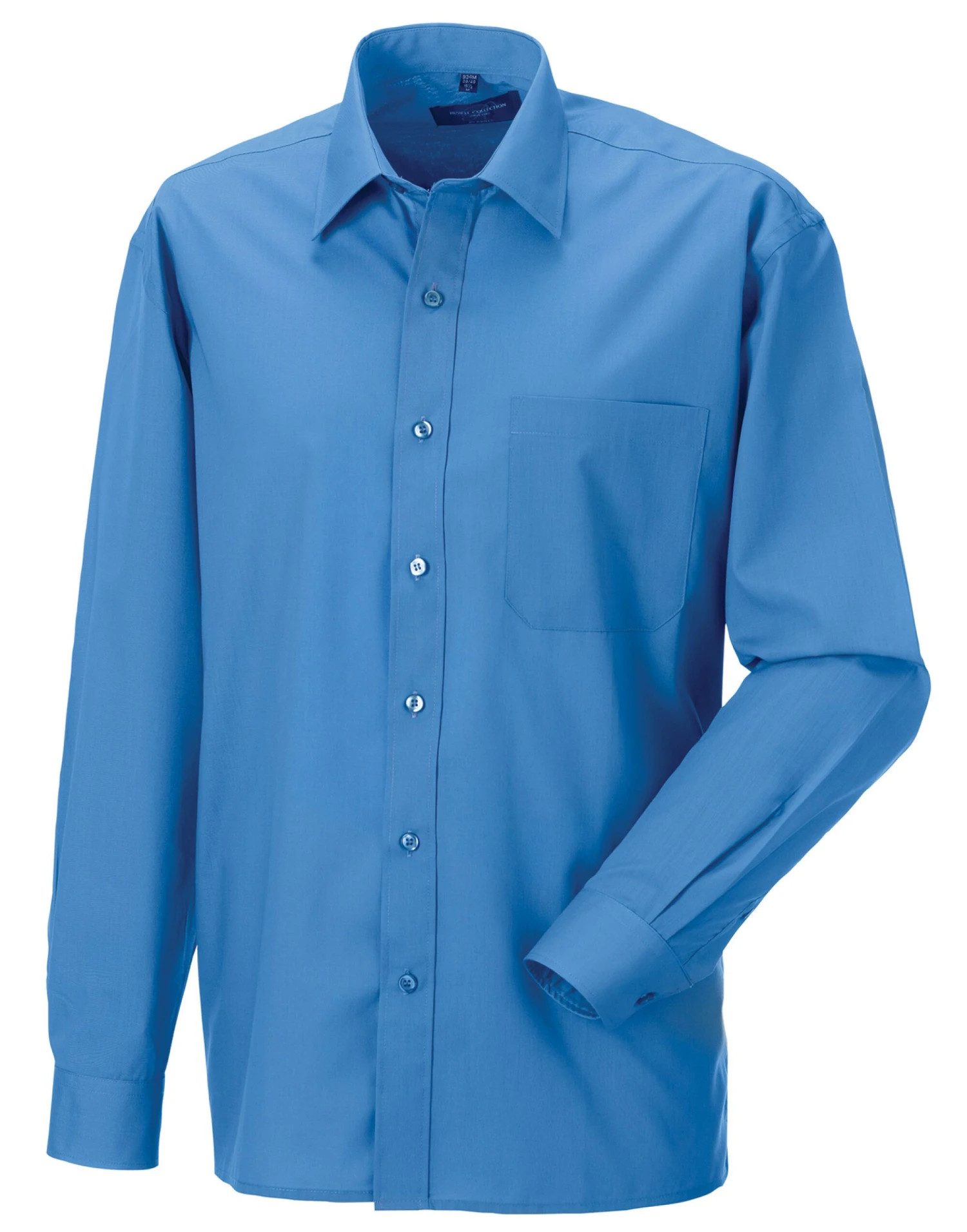 Russell Collection Mens Long Sleeve Classic Polycotton Poplin Shirt 9 Russell Collection Mens Long Sleeve Classic Polycotton Poplin Shirt - Image 7