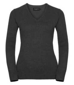 Russell Collection Ladies' V-Neck Knitted Pullover -XAMAX 12be5f5cf36c1c6932559ed6486e6527b5d0015ac582fb440ae94aa322c8897a
