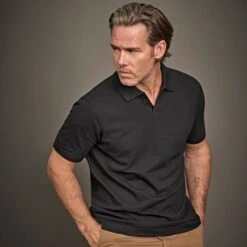 Tee Jays Mens Luxury Stretch V-Neck Polo -XAMAX 1404 model 1
