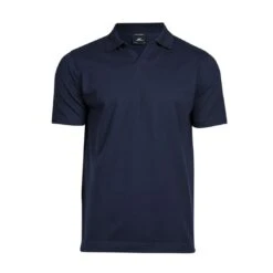 Tee Jays Mens Luxury Stretch V-Neck Polo -XAMAX 1404 navy front