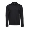 Tee Jays Mens Luxury Long Sleeve Stretch Polo -XAMAX 1406 black front