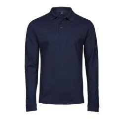 Tee Jays Mens Luxury Long Sleeve Stretch Polo -XAMAX 1406 navy front