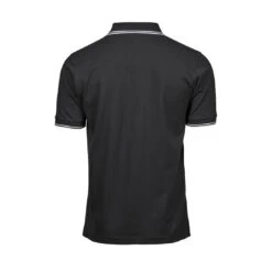 Tee Jays Mens Luxury Stripe Stretch Polo 41 Tee Jays Mens Luxury Stripe Stretch Polo -XAMAX 1407 black wht. back 1