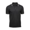 Tee Jays Mens Luxury Stripe Stretch Polo -XAMAX 1407 black wht. front