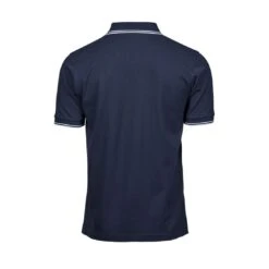 Tee Jays Mens Luxury Stripe Stretch Polo 27 Tee Jays Mens Luxury Stripe Stretch Polo -XAMAX 1407 navy wht. back