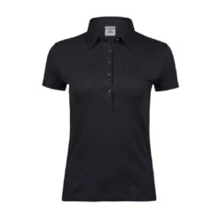 Tee Jays Ladies Pima Cotton Polo -XAMAX 1441 black front 1