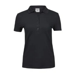 Tee Jays Ladies Luxury Stretch Polo -XAMAX 145 black front 4