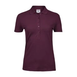 Tee Jays Ladies Luxury Stretch Polo -XAMAX 145 wine front