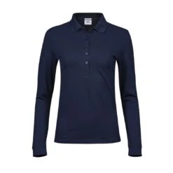 Tee Jays Ladies Luxury Long Sleeve Stretch Polo 26 Tee Jays Ladies Luxury Long Sleeve Stretch Polo -XAMAX 146 navy front
