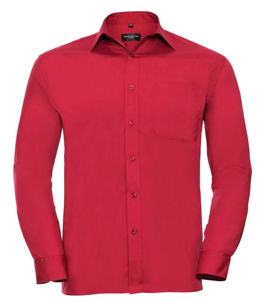 Russell Collection Mens Long Sleeve Classic Polycotton Poplin Shirt 12 Russell Collection Mens Long Sleeve Classic Polycotton Poplin Shirt - Image 10