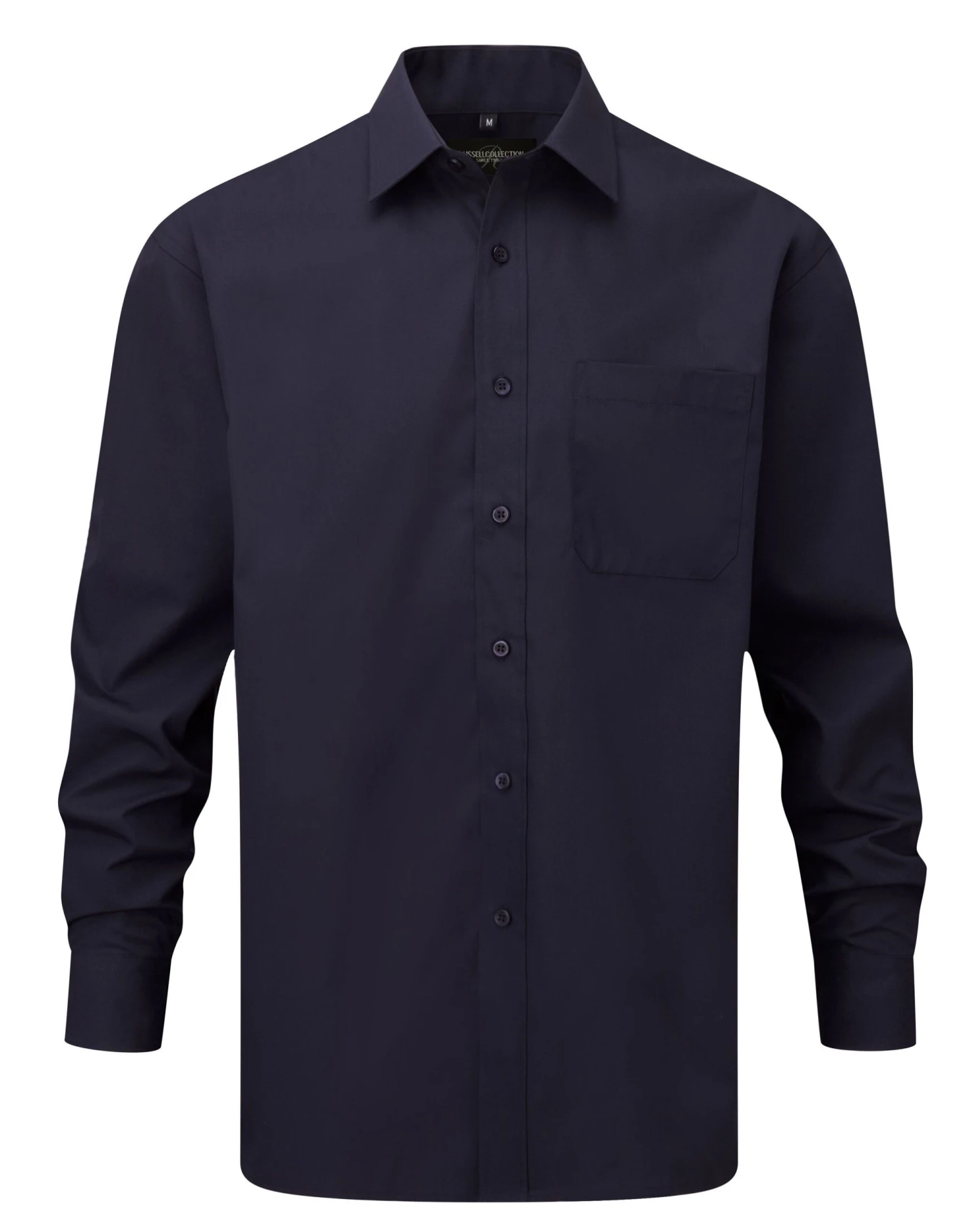 Russell Collection Mens Long Sleeve Classic Polycotton Poplin Shirt 3 Russell Collection Mens Long Sleeve Classic Polycotton Poplin Shirt