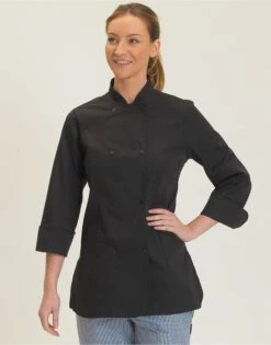 Dennys Ladies' Long Sleeve Fitted Chef's Jacket