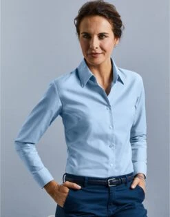 Russell Collection Ladies' Long Sleeve Tailored Oxford Shirt -XAMAX 1ab6bbcb0814200d94f27df9bd3ffe669cdb4af04790610f0b6228393ac3fb55