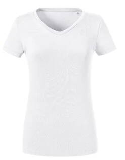Russell Pure Organic Ladies' V-Neck T