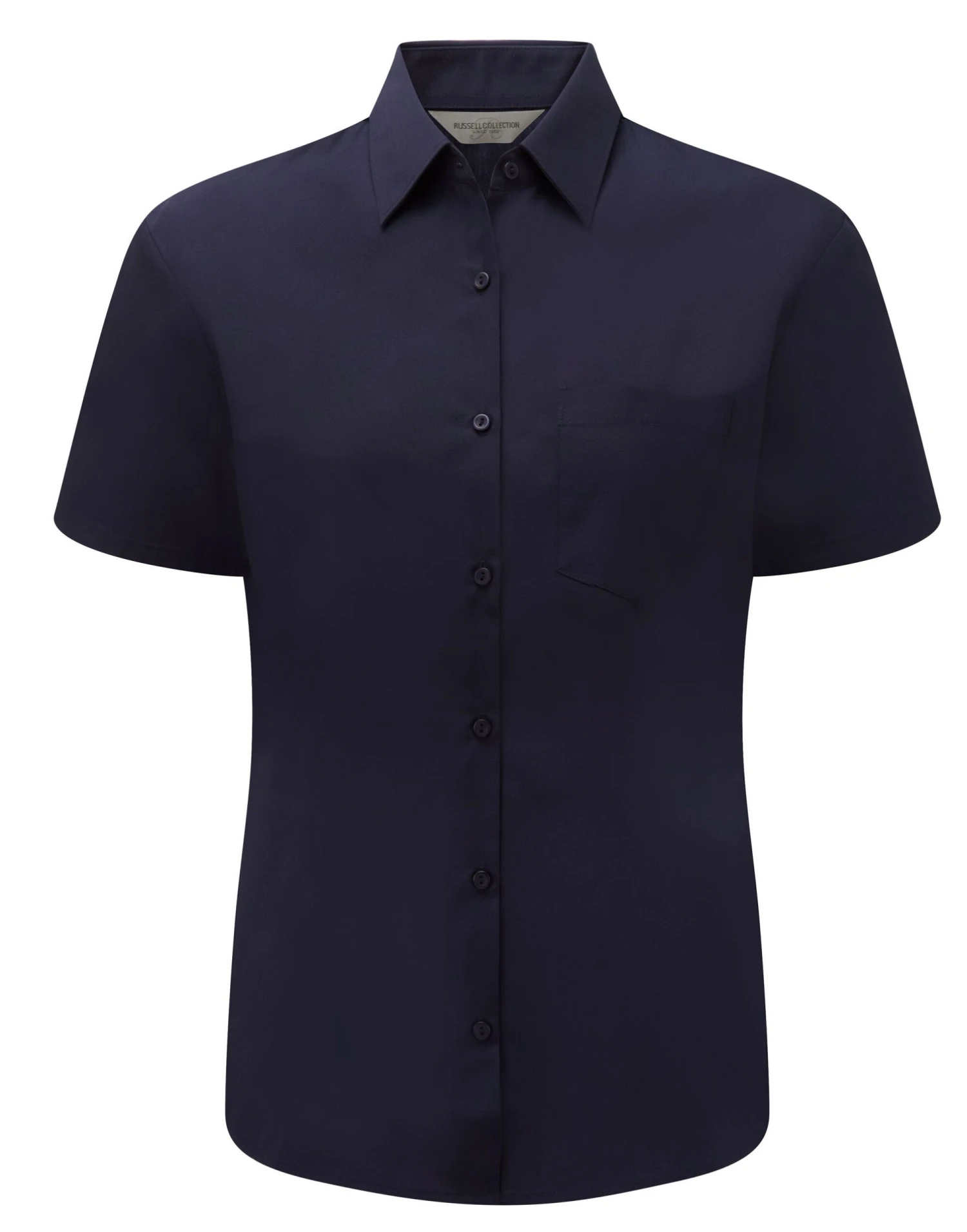 Russell Collection Ladies' Short Sleeve Classic Polycotton Poplin Shirt 8 Russell Collection Ladies' Short Sleeve Classic Polycotton Poplin Shirt - Image 6