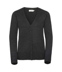 Russell Collection Ladies' V-Neck Knitted Cardigan -XAMAX 24d2e9e42c74502606225643e07e2393a491041432f0da765cd4c77792ce15fe