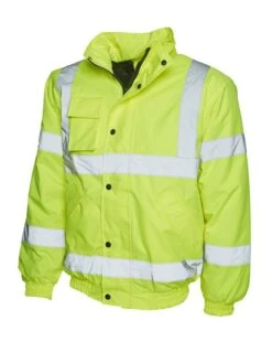 Uneek High Visibility Bomber Jacket -XAMAX 260e3195e9a04936b1b1b6f75261fc064b5c9f2cd2ffd932ea3c2f4416427519