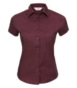 Russell Collection Ladies' Short Sleeve Fitted Stretch Shirt -XAMAX 2851cbb9aed762f461deeda124f971a4e3bab61df1f461db50e6983a628b73d6