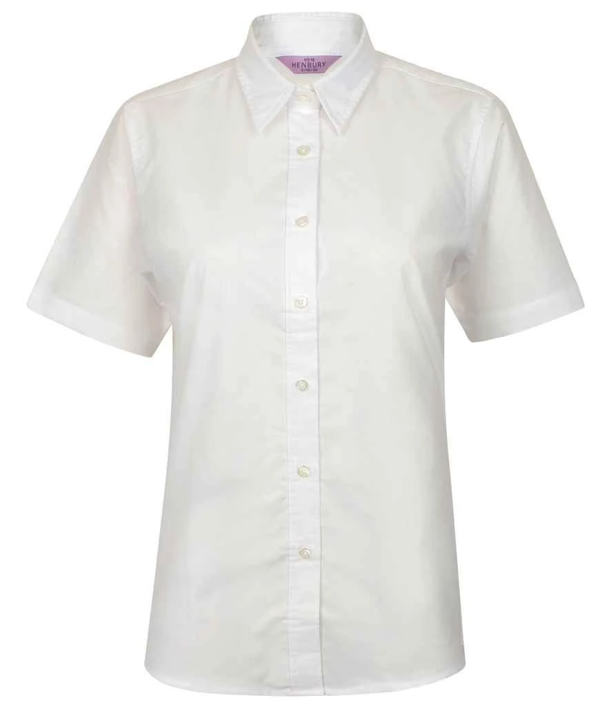 Henbury Ladies Short Sleeve Classic Oxford Shirt 3 Henbury Ladies Short Sleeve Classic Oxford Shirt