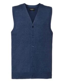 Russell Collection Mens V-Neck Sleeveless Knitted Cardigan -XAMAX 3060d2fb9b0d520f12a8ac8a860950d378ea9b05e33e724c408210cf1e475f64