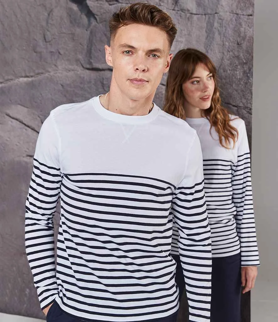 Front Row Unisex Long Sleeve Breton Striped T Shirt 4 Front Row Unisex Long Sleeve Breton Striped T Shirt - Image 2